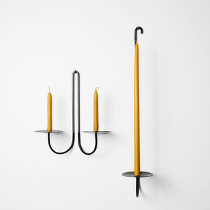 Porte-bougie de forme conique, en fer forgé noir - Product Image 3