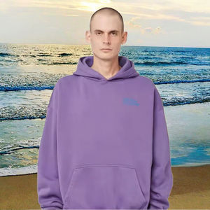 Sweat à capuche unisexe surdimensionné et court en molleton de coton 400 g/m², sweat à capuche lourd en molleton français 420 g/m² avec broderie 3D - Product Image 3