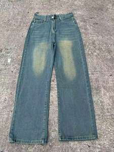 Nuevo diseño 2025, venta al por mayor, Pantalones de mujer, pantalones vaqueros rectos de corte para mujer, pantalones vaqueros de cintura alta, pantalones vaqueros de mujer de alta calidad - Product Image 4