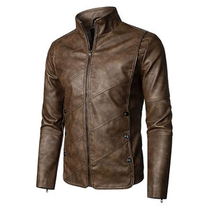 Chaqueta de cuero de moda para hombre fabricada profesionalmente con ajuste regular y cuello con capucha para Precio de invierno - Product Image 2