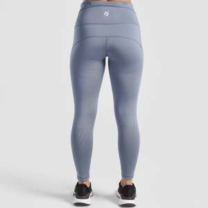 High-Waist Seamless Compression Leggings <b>Push</b>-up Custom Breathable Ankle-Length Made Spandex/Nylon <b>Light</b> Grey Dynamic Leggings - Product Image 2