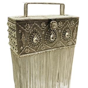 Sac de soirée élégant d'embrayage en métal de dames de concepteur faites à la main pour des mariages et une utilisation nuptiale - Product Image 1