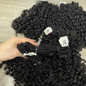 Cheveux naturels de couleur personnalisée en gros, avec dentelle HD transparente, cheveux humains vietnamiens de luxe bouclés Pixie - Product Image 3