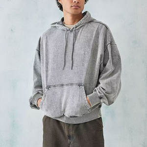 2024เสื้อมีฮู้ดสำหรับผู้ชายสีไม่ซ้ำใครเสื้อคลุม500gsm วินเทจสีซีดจาง - Product Image 2