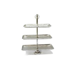 <b>3</b> <b>Tier</b> Metal <b>Cake</b> <b>Stand</b> Custom Design Aluminum Round Shape <b>Cake</b> <b>Stands</b> Plain Polished <b>Cake</b> Display Tool and Serving <b>Stand</b> - Product Image 1