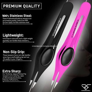 แหนบถอนขนตาแบบมืออาชีพปากคีบสำหรับการต่อขนตาเพิ่มวอลลุ่มทำให้รู้สึกสบาย - Product Image 3