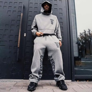 Pakistan Supplier Premium Quality Sweatsuit Printed Sweatsuit 100% Cotton Sweatsuit Pullover Zipper Hoodie And Stacked <b>Pant</b> - Product Image 4