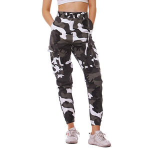 Pantalones de chándal de camuflaje para mujer, pantalón de chándal con logotipo personalizado, color negro, Popular, venta al por mayor - Product Image 3