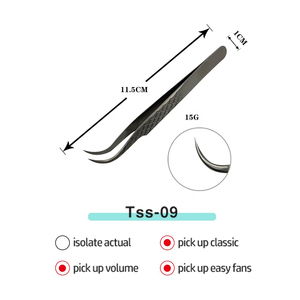 Pinzas de extensión de pestañas de acero inoxidable de gran cantidad con logotipo personalizado profesional Diseño puntiagudo Fabricado con fibra - Product Image 5