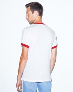 T-shirt en coton peigné Airlume, col et poignets contrastés, ourlet double aiguille, t-shirt en coton peigné - Product Image 1