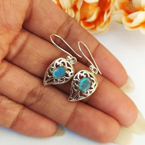 Boucles d'oreilles en pierres précieuses Labradorite Boucles d'oreilles en argent sterling massif 925 pour femmes filles, boucles d'oreilles pendantes en argent, argent - Product Image 4