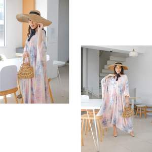 Hecho a mano Aurora Blush suave Pastel Kaftan vestido Indonesia elegante mármol tinte efecto transpirable rayón Material alto producto Abaya - Product Image 6