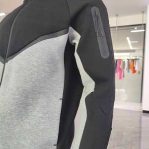 Conjunto Deportivo de Invierno Transpirable con Logotipo Personalizado, Sudadera con Capucha y Cremallera Completa de Algodón, Pantalones Deportivos de Dos Piezas, Conjunto Deportivo para Hombre - Product Image 5