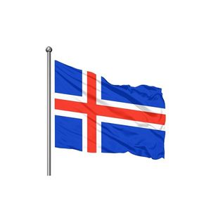 Drapeau d'extérieur Islande imprimé numériquement avec mât en aluminium - Product Image 3