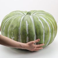 Grande citrouille artificielle réaliste de 48 cm, durable, faite à la main en plastique, pour la décoration d'automne, de mariage et d'Halloween