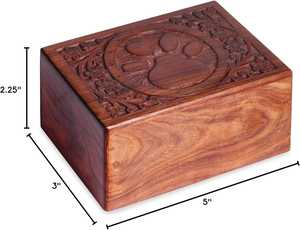 Handmade Wooden Urn <b>for</b> Human & Pet <b>Ashes</b> Cremation Memorial <b>Box</b> Decorative Keepsake Burial Urn <b>for</b> Cats Infants Adults - Product Image 2