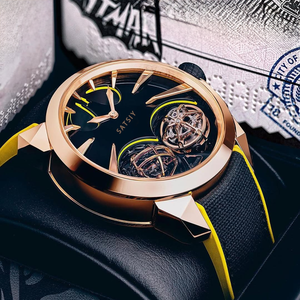 JACOB&amp;COA Limited Edition Skull <strong>Chronograph</strong> Plated <strong>Automatic</strong> Stainless Steel Case Genuine Leather Strap - Product Image 3