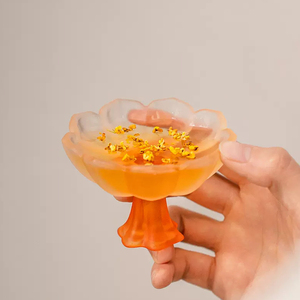 Tasse à thé en cristal JUXINDA, tige de <span class=keywords><strong>lotus</strong></span>, tasse de maître, tasse à dégustation de thé pour femme, tasse à tige unique, style rétro de la dynastie Song. - Product Image 1