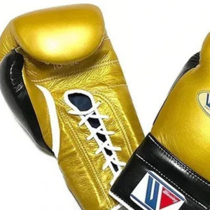 Gants de boxe à lacets Winning, or noir, cuir véritable de qualité supérieure, pour entraînement et sparring professionnels, 8oz 10oz 12oz - Product Image 4