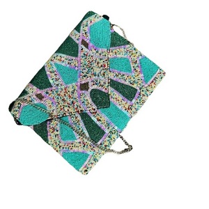Sacs à main de soirée élégants en perles de style bohème pour femmes, fabriqués à la main en Inde, sacs à bandoulière pour le shopping et les fêtes, sacs messagers bohèmes - Product Image 6