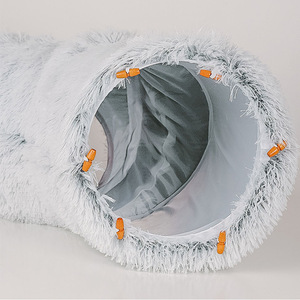 Nido y túnel multifuncional 2 en 1 para gatos, cama cálida de felpa para mascotas, casa plegable para gatos y perros - Product Image 4