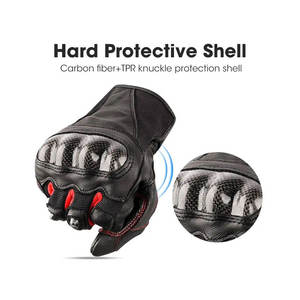 Gants de moto unisexes en cuir pleine fleur de haute qualité, les plus vendus, avec fermeture auto-agrippante, antidérapants et résistants à l'usure - Product Image 3