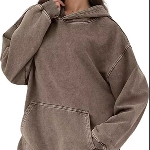 Sudadera con capucha de lana de gran tamaño para hombre, ropa informal lavada con ácido, sudadera de diseño minimalista, Sudadera con capucha, algodón pesado - Product Image 1