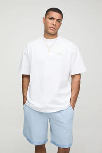 T-shirt streetwear surdimensionné pour homme en coton 100% 250GSM, imprimé numérique, teint en fil, qualité de couture personnalisée, vente en gros - Product Image 3