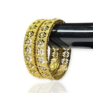 Fashion Trendy <b>Gold</b> Plated Brass Bangles Set with Imitation <b>Pearl</b> Elegant Bridal & Wedding Wear at Wholesale Price - Product Image 2
