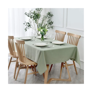 Modern Abstract Striped Oval Tablecloth Cotton <b>Linen</b> Printed Washable Home Dining Cover Green Yellow Beige Patterned Design - Product Image 5