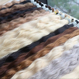 Más vendidos 100% Virgen vietnamita doble ahogado 100g extensiones de cabello a granel 22 pulgadas onda Natural cabello Remy colores claros Nasa - Product Image 1