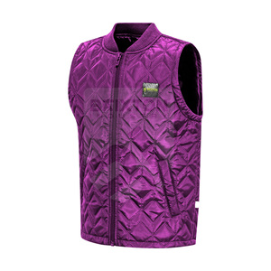 Gilet zippé personnalisable vestes d'hiver sans manches manteaux respirant col montant décontracté soie matériel hommes OEM service brodé - Product Image 3