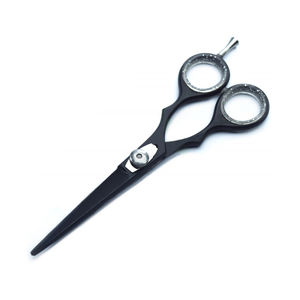 Tijeras de Peluquería Profesionales de Acero Inoxidable con Borde Dentado para Corte y Recorte de Cabello, Negras, 5'' - Product Image 1