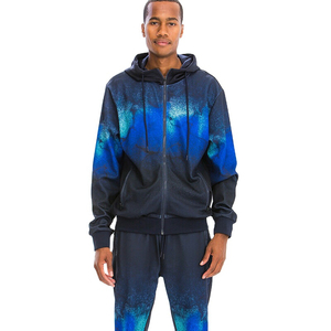 ชุดวอร์มพิมพ์ลายแบบรูดซิปสำหรับผู้ชายชุดออกกำลังกายแบบซับลิเมชันสำหรับใส่ไปยิมและชุดใส่วิ่งสำหรับฤดูหนาวแบบปรับแต่งได้ - Product Image 2