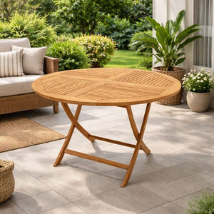 High Quality Solid <b>Teak</b> Wood Modern Folding Round Dining <b>Table</b> for Outdoor Villa Patio Poolside <b>Garden</b> Resort Furniture - Product Image 4