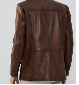 Nueva chaqueta de cuero 2025, chaquetas de cuero de alta calidad para hombres, chaqueta de cuero personalizada a la moda para hombres desgastados - Product Image 2