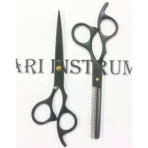 Coffrets de ciseaux de coiffure et de texturation noirs revêtus, utilisés par les experts, kits de toilettage personnel pour hommes, 2 pièces, ensembles de barbier - Product Image 1