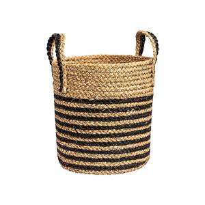 Cesta de maceta de algas marinas a rayas, cesta de almacenamiento de algas marinas, decoración del hogar - Product Image 3