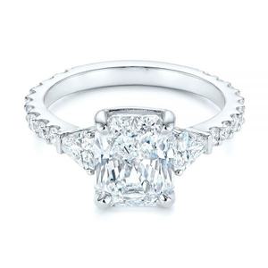 แหวนหมั้นเพชรสามชิ้น Moissanite,แหวนหมั้นเพชร Moissanite ตัดล้านล้าน VVS Moissanite ในแหวนทองแข็ง10K 3.50ct - Product Image 2