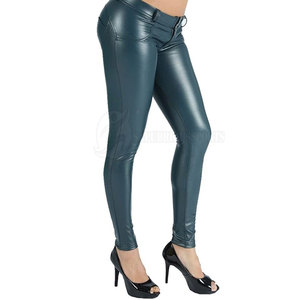 New High Quality Casual Regular Fit Straight Leg Winter Mid Waist Flat Front Women Leather Pants Breathable Quick Dry Customized - Product Image 3