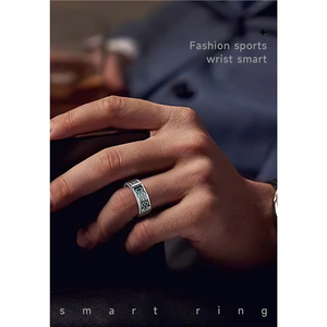 Boîtier de charge pour bague connectée avec écran LED, étanche IP68, en acier inoxydable, chargement magnétique, contrôle par application, suivi de santé, bague tendance - Product Image 5