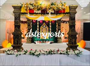 การตกแต่งธีมอินเดียแบบคลาสสิกการตกแต่งภาพตัดปะการแต่งงานธีมสิงคโปร์ Manavarai ธีม mandap ฮินดูงานแต่งงานพิธีแต่งงาน Dev mandapam Setup - Product Image 3