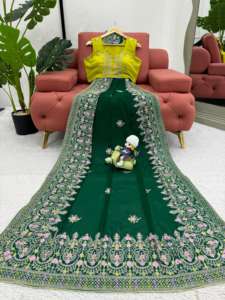 Saree ออกแบบที่สวยงามกับงานด้ายและเสื้อ - Product Image 2