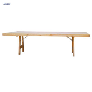 <span class=keywords><strong>Table</strong></span> <span class=keywords><strong>de</strong></span> ferme <span class=keywords><strong>pliante</strong></span> en bois vintage avec chaise siège salle à manger banquet mariage événement restaurant extérieur - Product Image 5