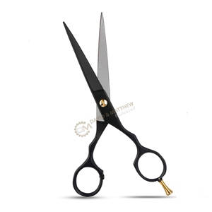 Tijeras de peluquería de acero inoxidable negro profesional, herramienta de belleza afilada con tornillo ajustable - Product Image 1