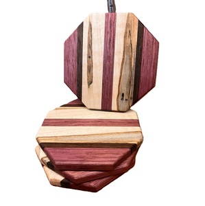 Hexagon Shape Highest Sell Walnut <b>Coasters</b> Wooden& Polished - Product Image 4