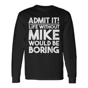 Maglietta a maniche lunghe personalizzabile con nome Mike, prodotto promozionale - Product Image 1