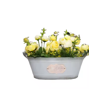 แจกันทรงสูงสไตล์โมเดิร์นกระถางต้นไม้ทำจากโลหะสำหรับตกแต่งสวน - Product Image 1