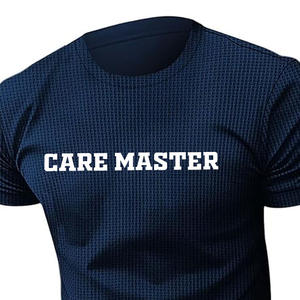 เสื้อยืดถักสำหรับผู้ชายมาใหม่เสื้อยืดธรรมดาแขนสั้นแบบลำลองถักคอกลมเสื้อมีโครง - Product Image 3