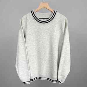 High Quality Silk Screen Printed Winter <b>Long</b> Mockneck Varsity Crewneck <b>Sweatshirt</b> with Front Logo - Product Image 1